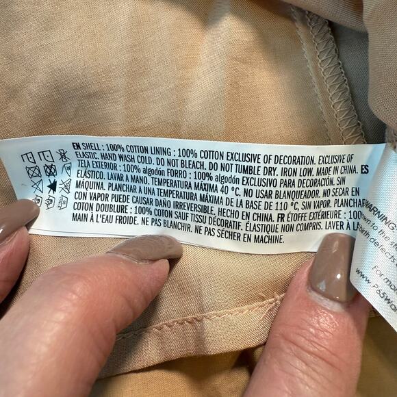 Women's English Factory Tan and Black Ruffle Tiered Smock Top Midi Dress Size S - Picture 5 of 9